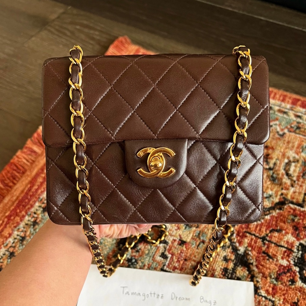 SOLD-on payment plan**Chanel Classic Vintage Mini Square Brown Single Flap Bag